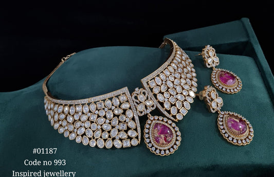 Kundan Necklace 01187 - KRISHNA'S SWETA JEWELLERY