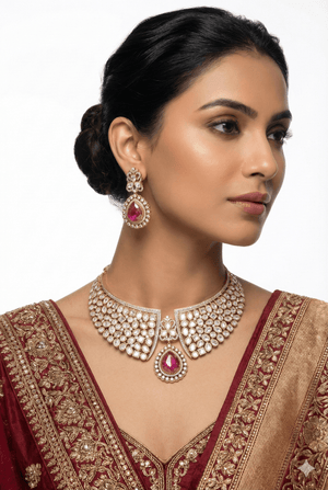 Kundan Necklace 01187 - KRISHNA'S SWETA JEWELLERY
