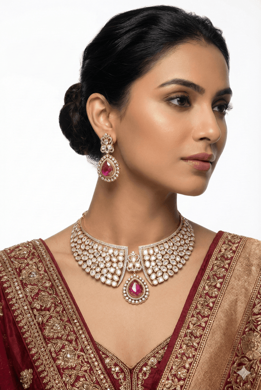 Kundan Necklace 01187 - KRISHNA'S SWETA JEWELLERY