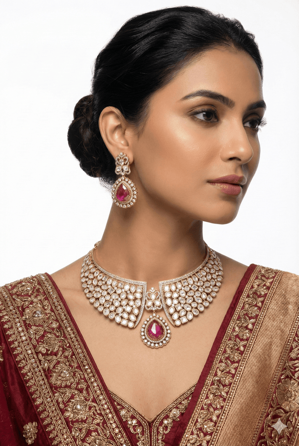 Kundan Necklace 01187 - KRISHNA'S SWETA JEWELLERY