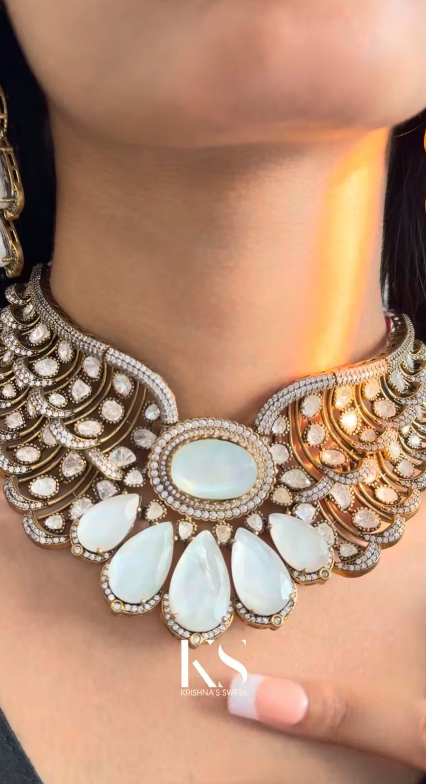 Kundan Necklace 01714 - KRISHNA'S SWETA JEWELLERY
