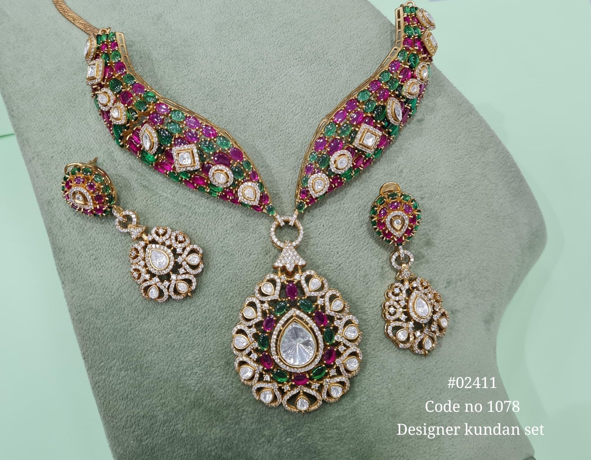 Kundan Necklace 02411 - KRISHNA'S SWETA JEWELLERY