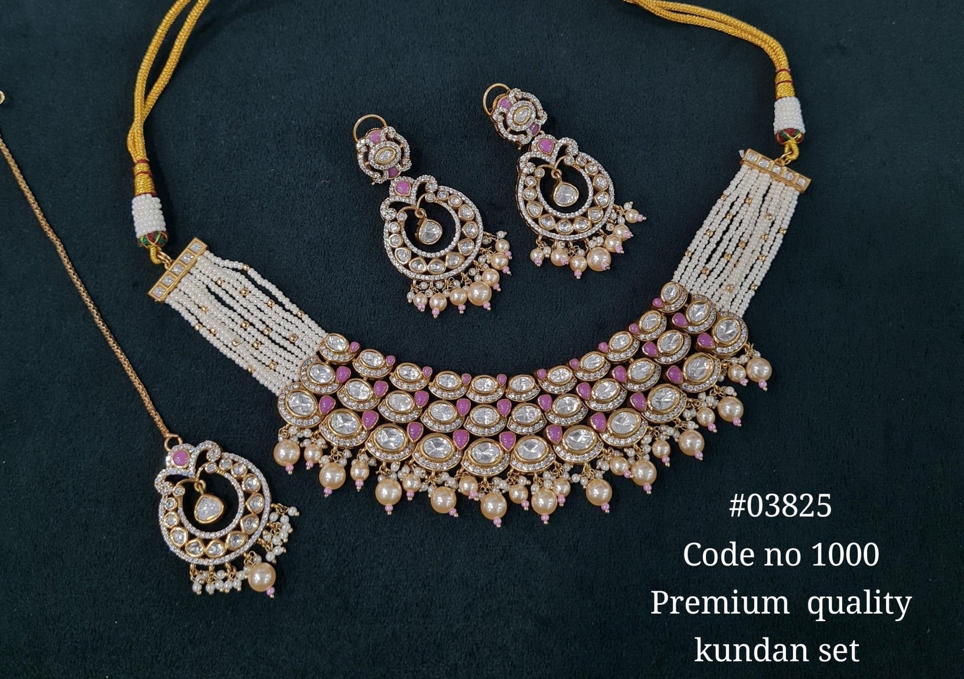 Kundan Necklace 03825 - KRISHNA'S SWETA JEWELLERY