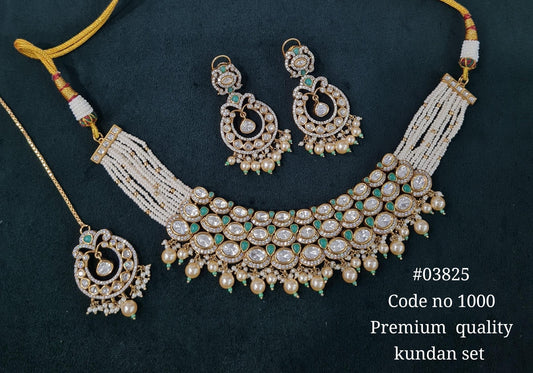 Kundan Necklace 03825 - KRISHNA'S SWETA JEWELLERY
