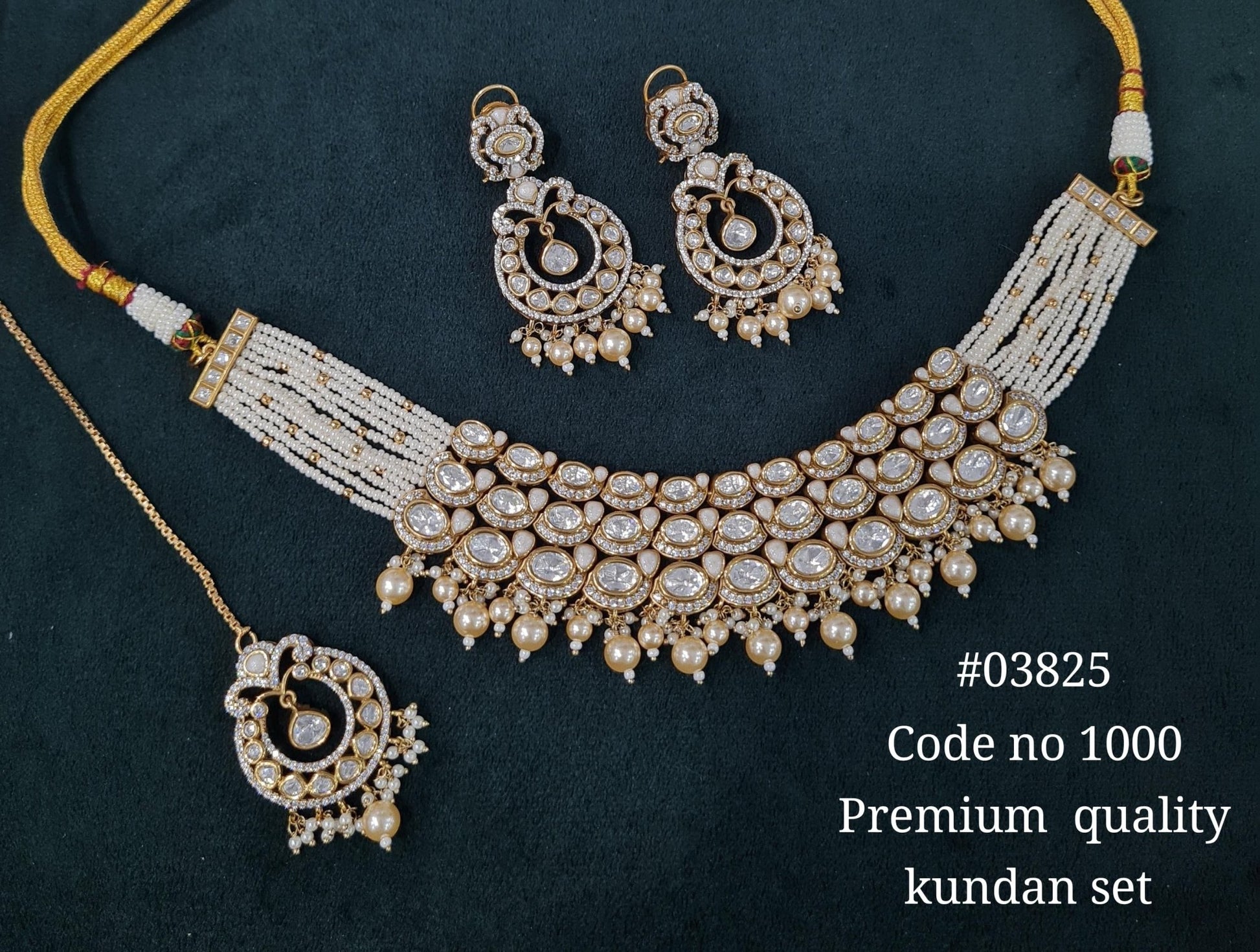 Kundan Necklace 03825 - KRISHNA'S SWETA JEWELLERY
