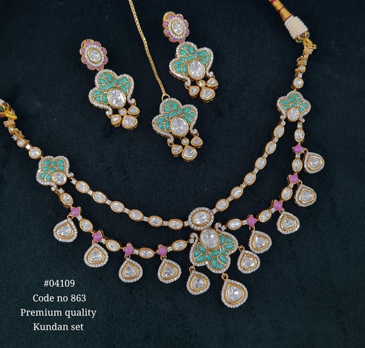 Kundan Necklace 04109 - KRISHNA'S SWETA JEWELLERY