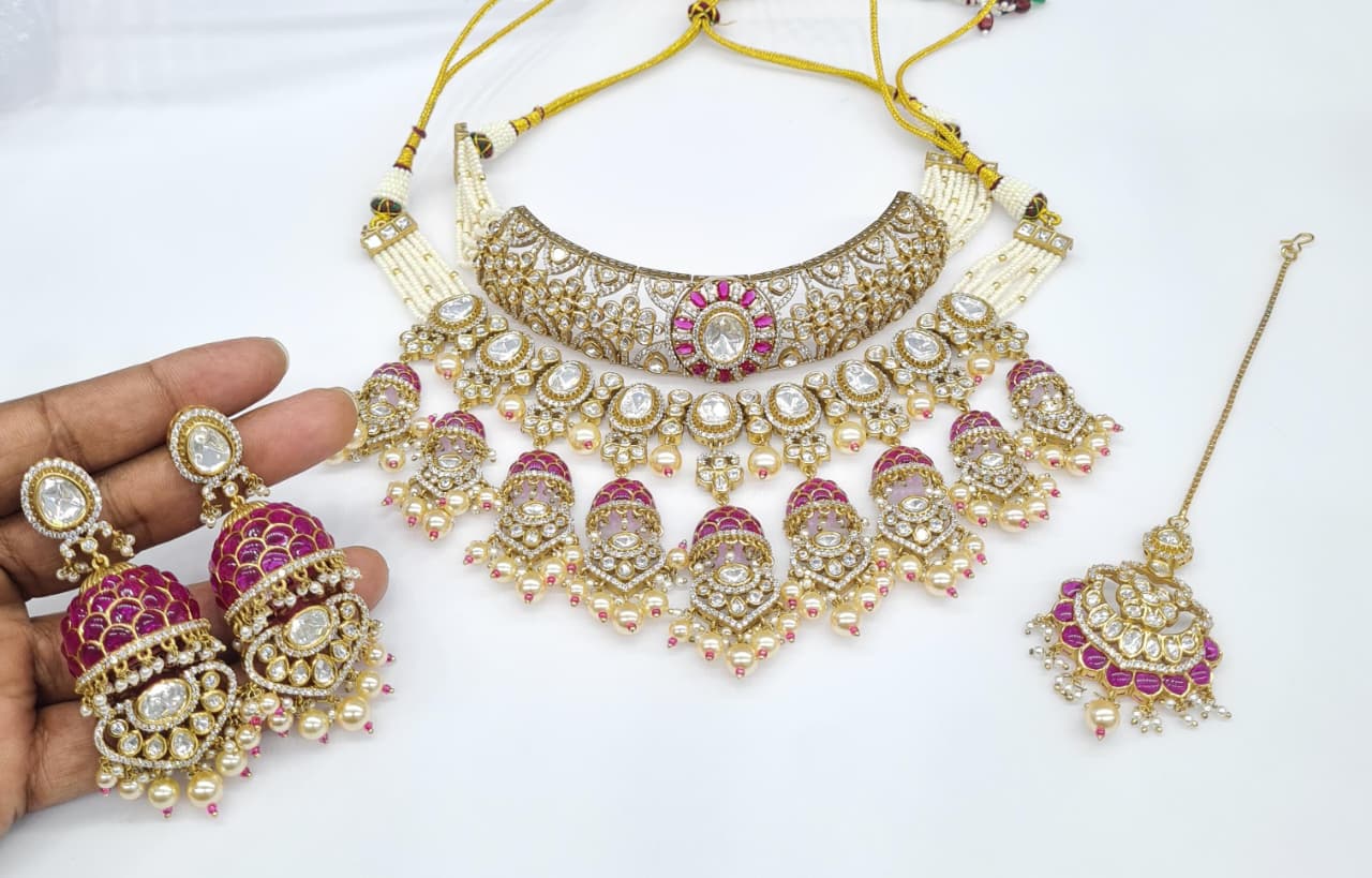 Kundan Necklace 05498 - KRISHNA'S SWETA JEWELLERY