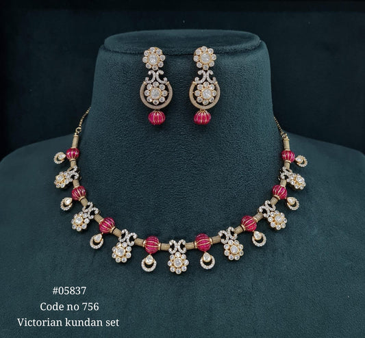 Kundan Necklace 05837 - KRISHNA'S SWETA JEWELLERY