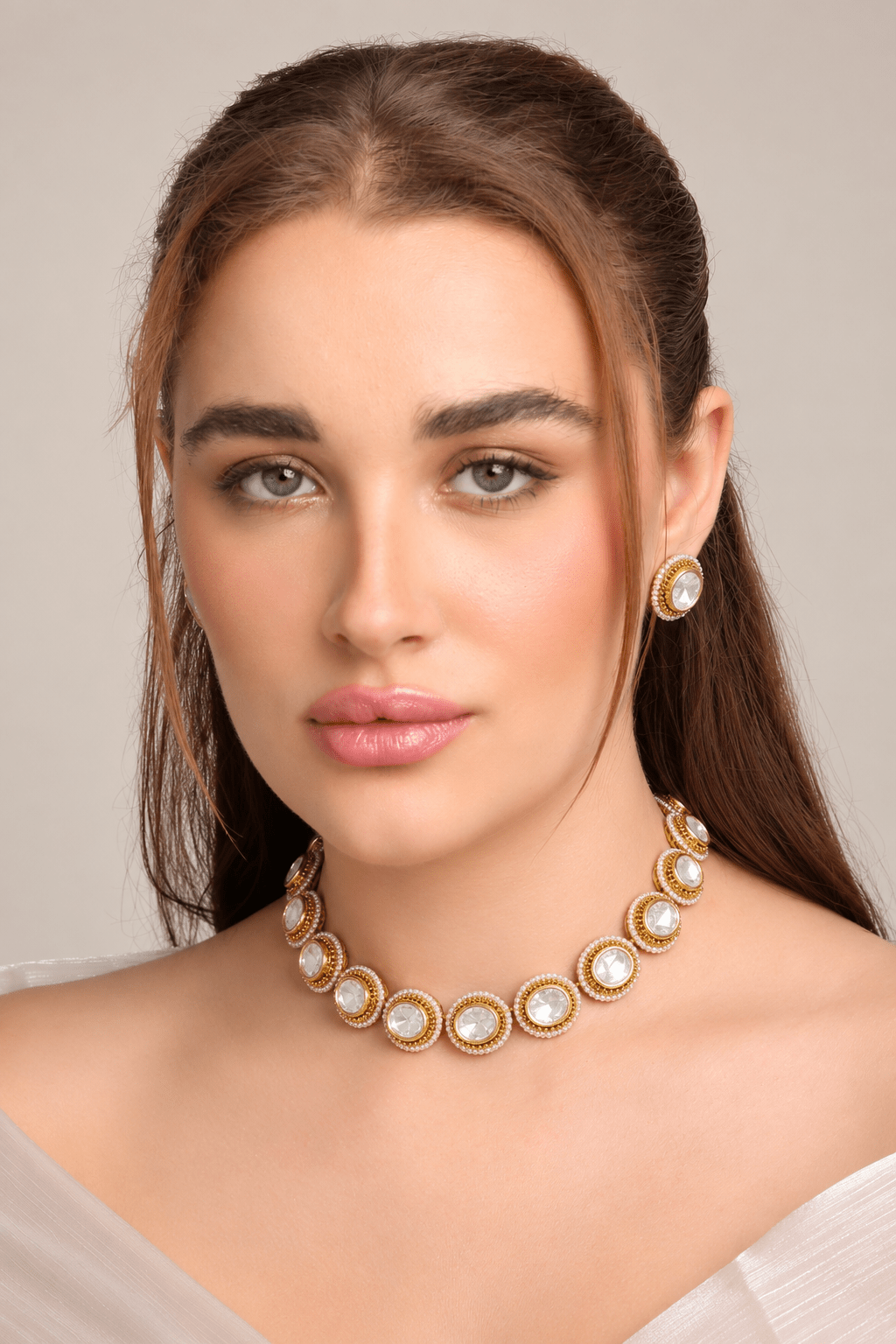 Kundan Necklace 06024 - Krishna's Sweta Jewellery