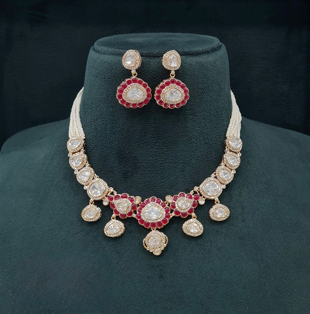 Kundan Necklace 07008 - KRISHNA'S SWETA JEWELLERY