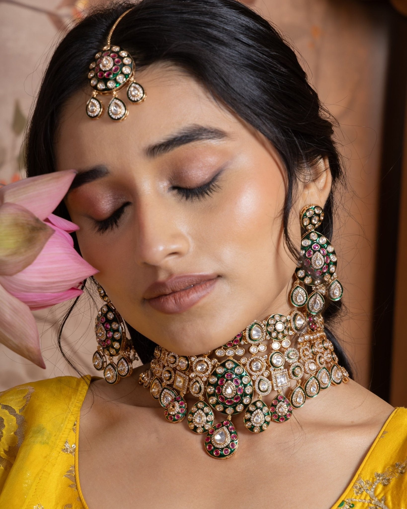 Kundan Necklace 07011 - KRISHNA'S SWETA JEWELLERY