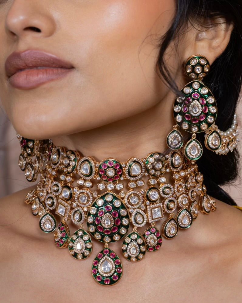 Kundan Necklace 07011 - Krishna's Sweta Jewellery