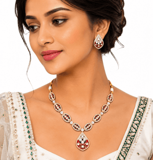 Kundan Necklace 07249 - KRISHNA'S SWETA JEWELLERY