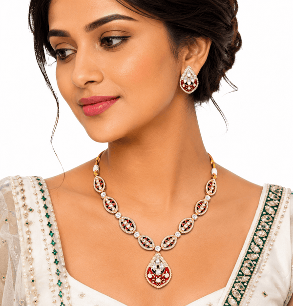 Kundan Necklace 07249 - KRISHNA'S SWETA JEWELLERY