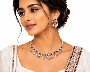 Kundan Necklace 07448 - KRISHNA'S SWETA JEWELLERY
