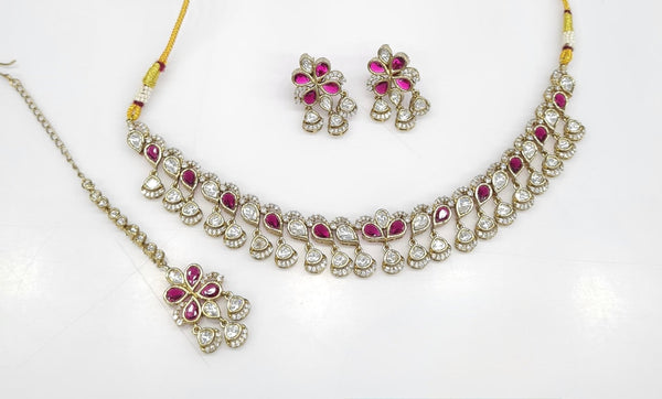 Kundan Necklace 07448 - KRISHNA'S SWETA JEWELLERY