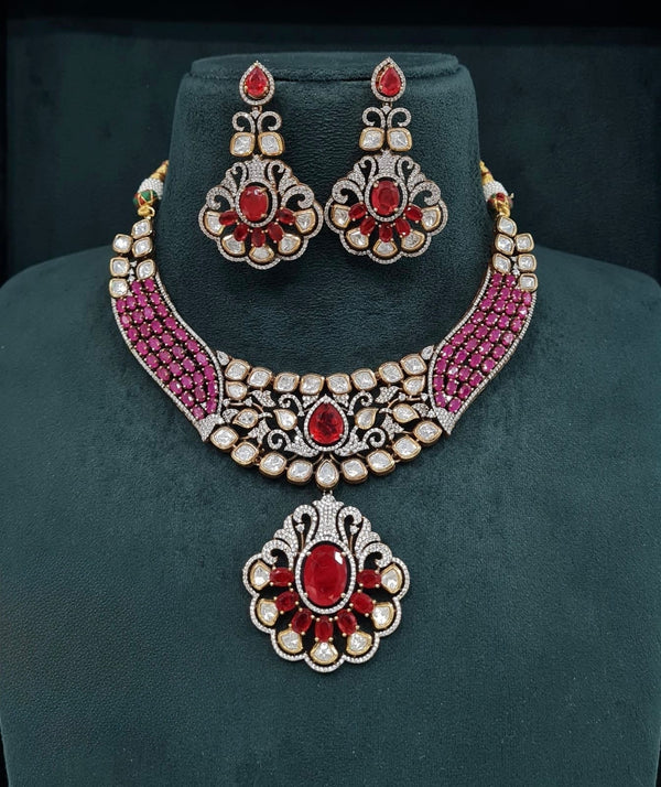 Kundan Necklace 07861 - KRISHNA'S SWETA JEWELLERY