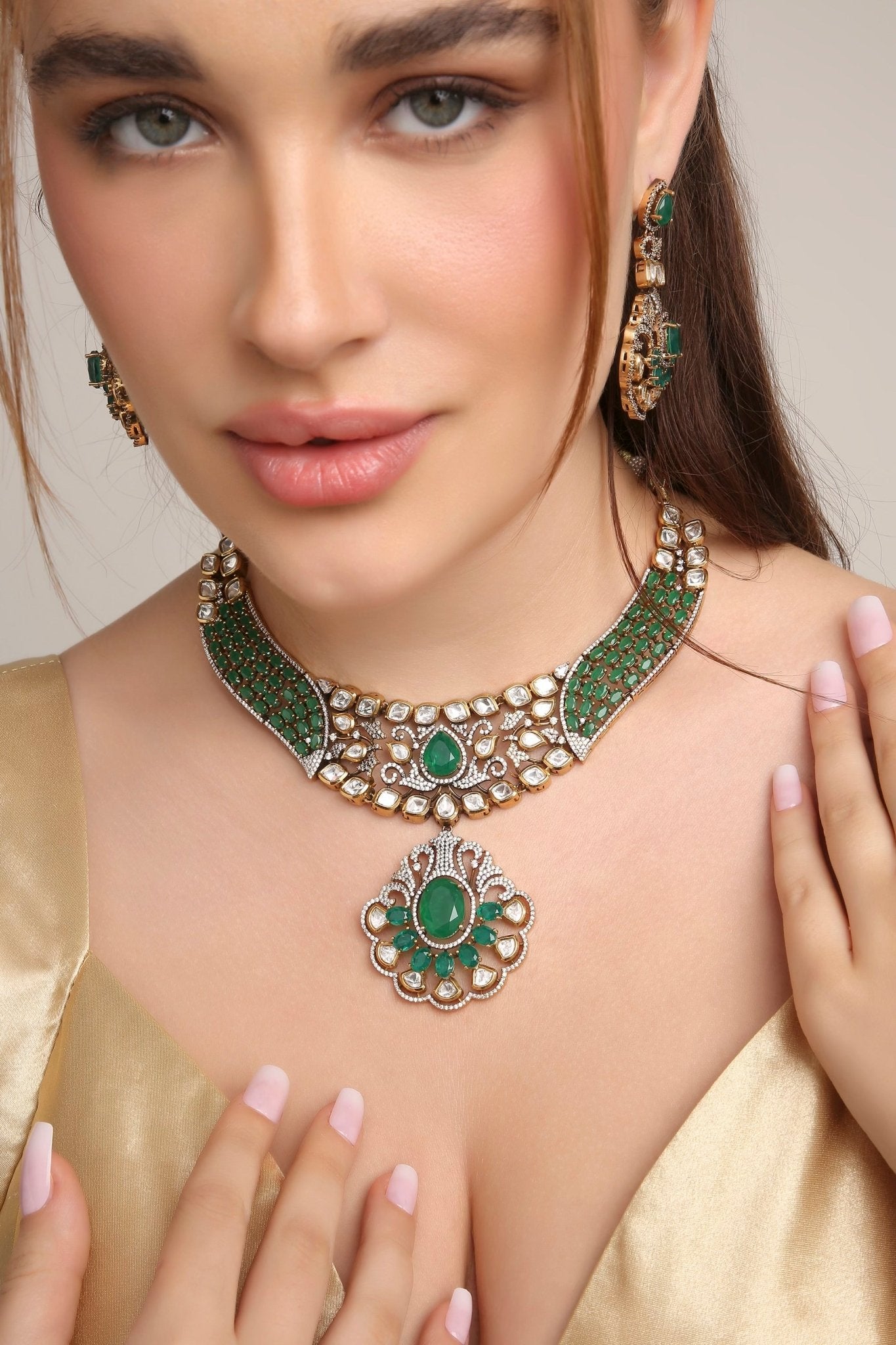 Kundan Necklace 07861 - KRISHNA'S SWETA JEWELLERY