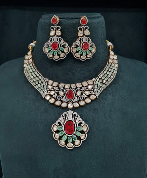 Kundan Necklace 07861 - KRISHNA'S SWETA JEWELLERY