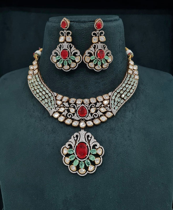 Kundan Necklace 07861 - KRISHNA'S SWETA JEWELLERY