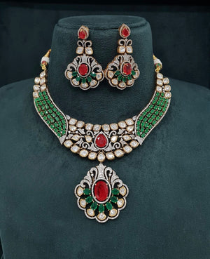 Kundan Necklace 07861 - KRISHNA'S SWETA JEWELLERY