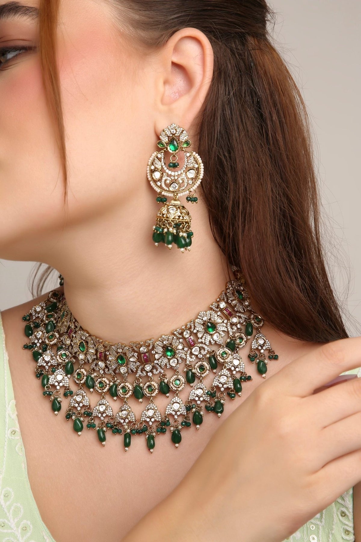 Kundan Necklace 07948 - Krishna's Sweta Jewellery
