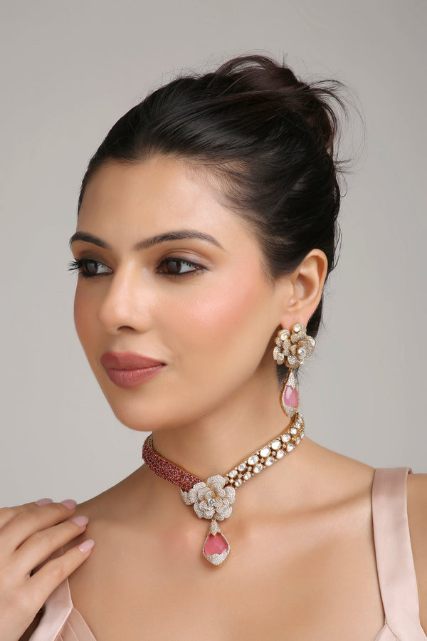 Kundan Necklace 08217 - KRISHNA'S SWETA JEWELLERY