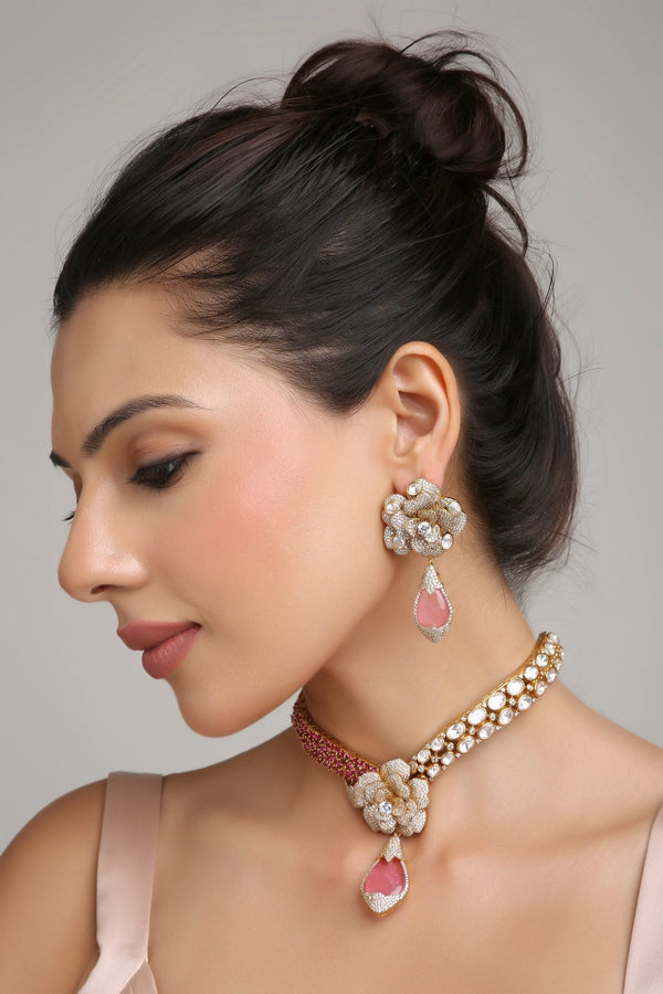 Kundan Necklace 08217 - KRISHNA'S SWETA JEWELLERY