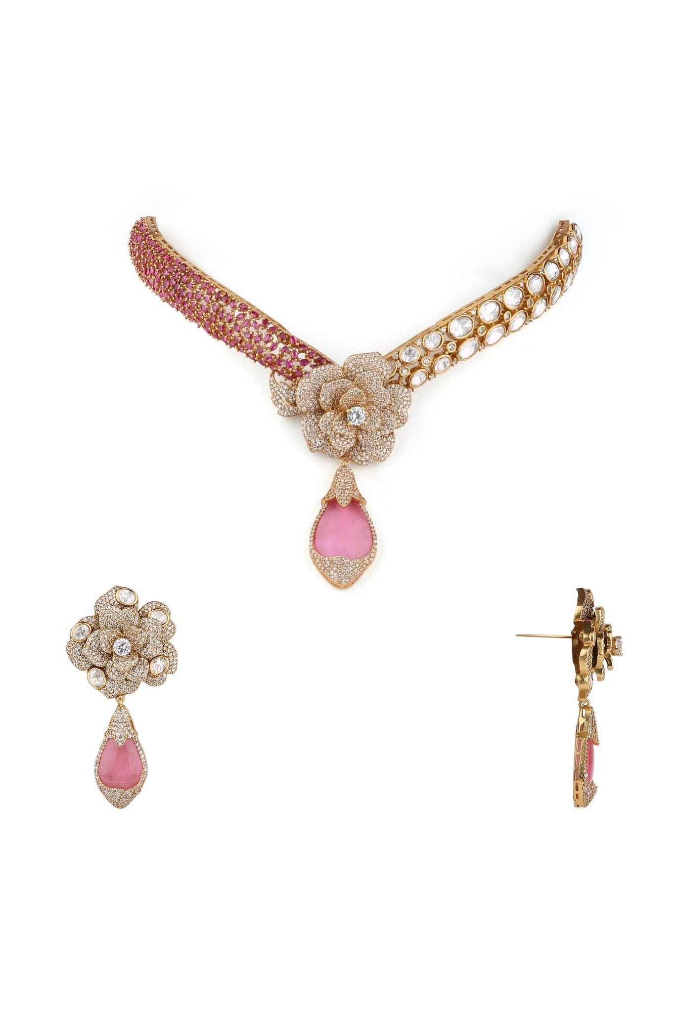 Kundan Necklace 08217 - KRISHNA'S SWETA JEWELLERY