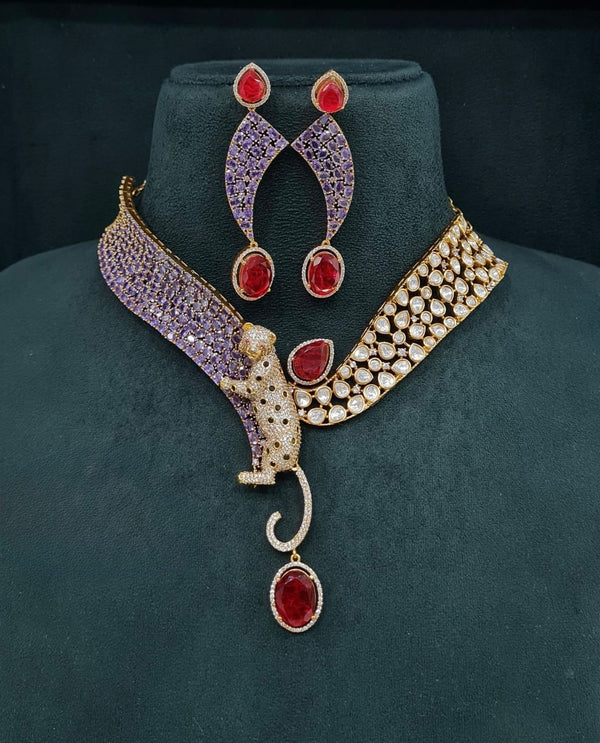 Kundan Necklace 08218 - KRISHNA'S SWETA JEWELLERY