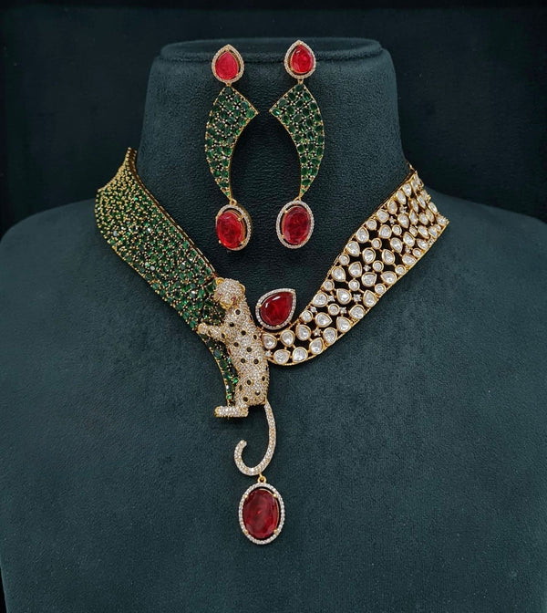 Kundan Necklace 08218 - KRISHNA'S SWETA JEWELLERY