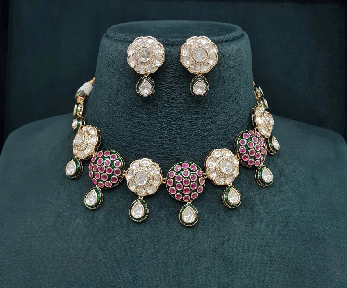 Kundan Necklace 08524 - Krishna's Sweta Jewellery