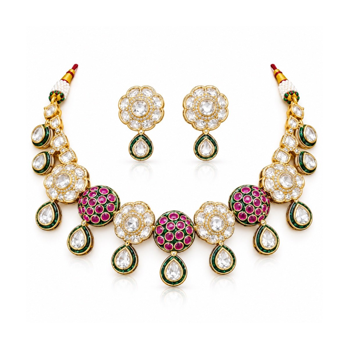 Kundan Necklace 08524 - Krishna's Sweta Jewellery