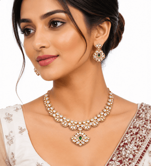 Kundan Necklace 08861 - KRISHNA'S SWETA JEWELLERY