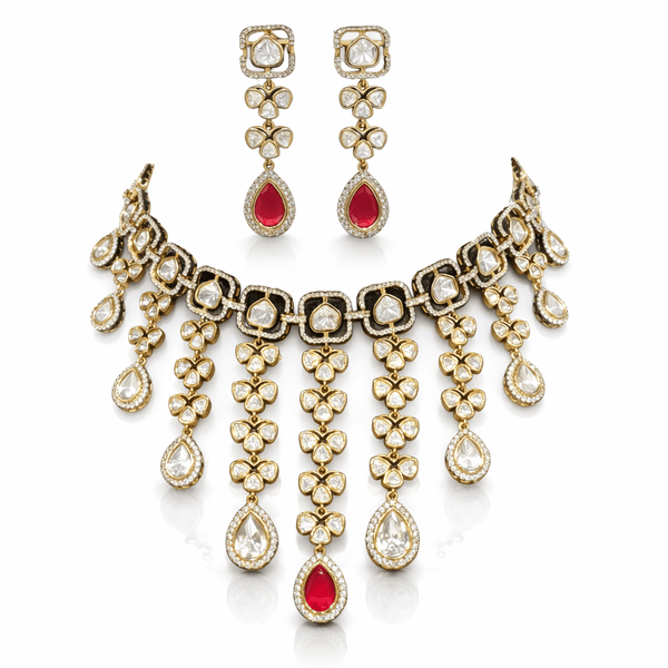Kundan Necklace 08904 - KRISHNA'S SWETA JEWELLERY