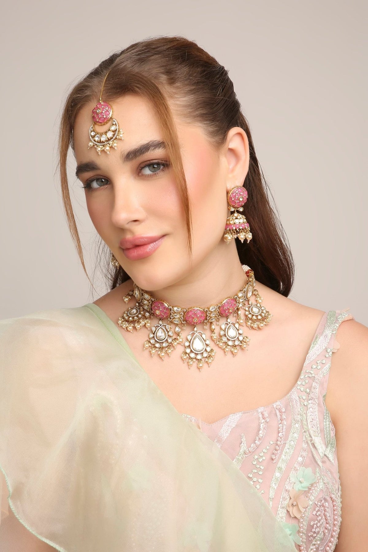 Kundan Necklace 08931 - Krishna's Sweta Jewellery