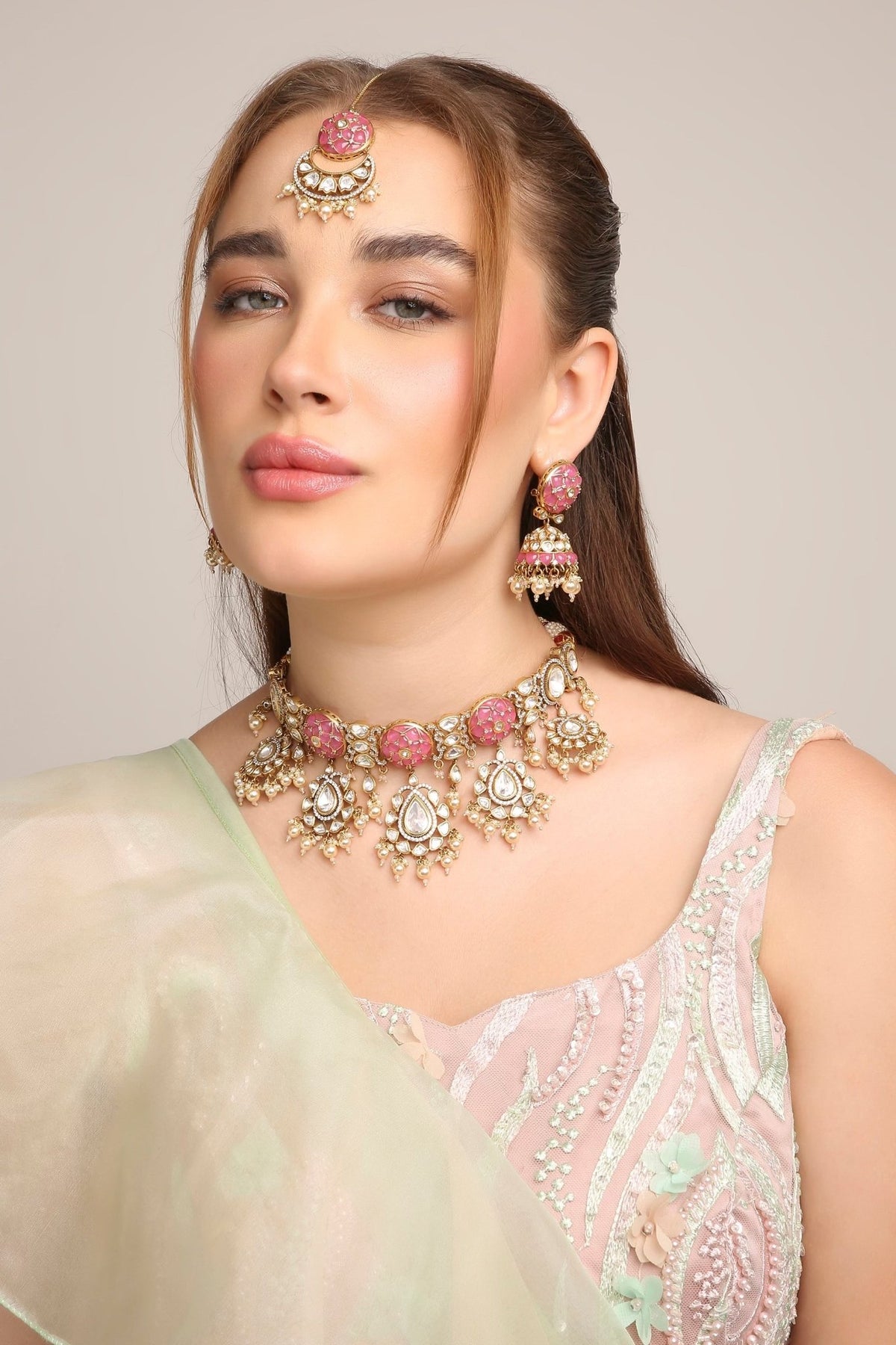 Kundan Necklace 08931 - Krishna's Sweta Jewellery