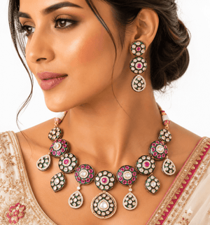 Kundan Necklace 08936 - KRISHNA'S SWETA JEWELLERY