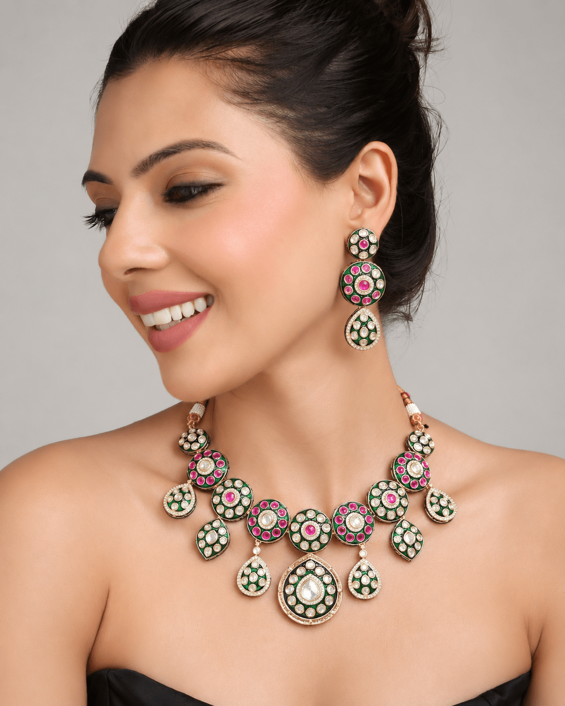 Kundan Necklace 08936 - Krishna's Sweta Jewellery