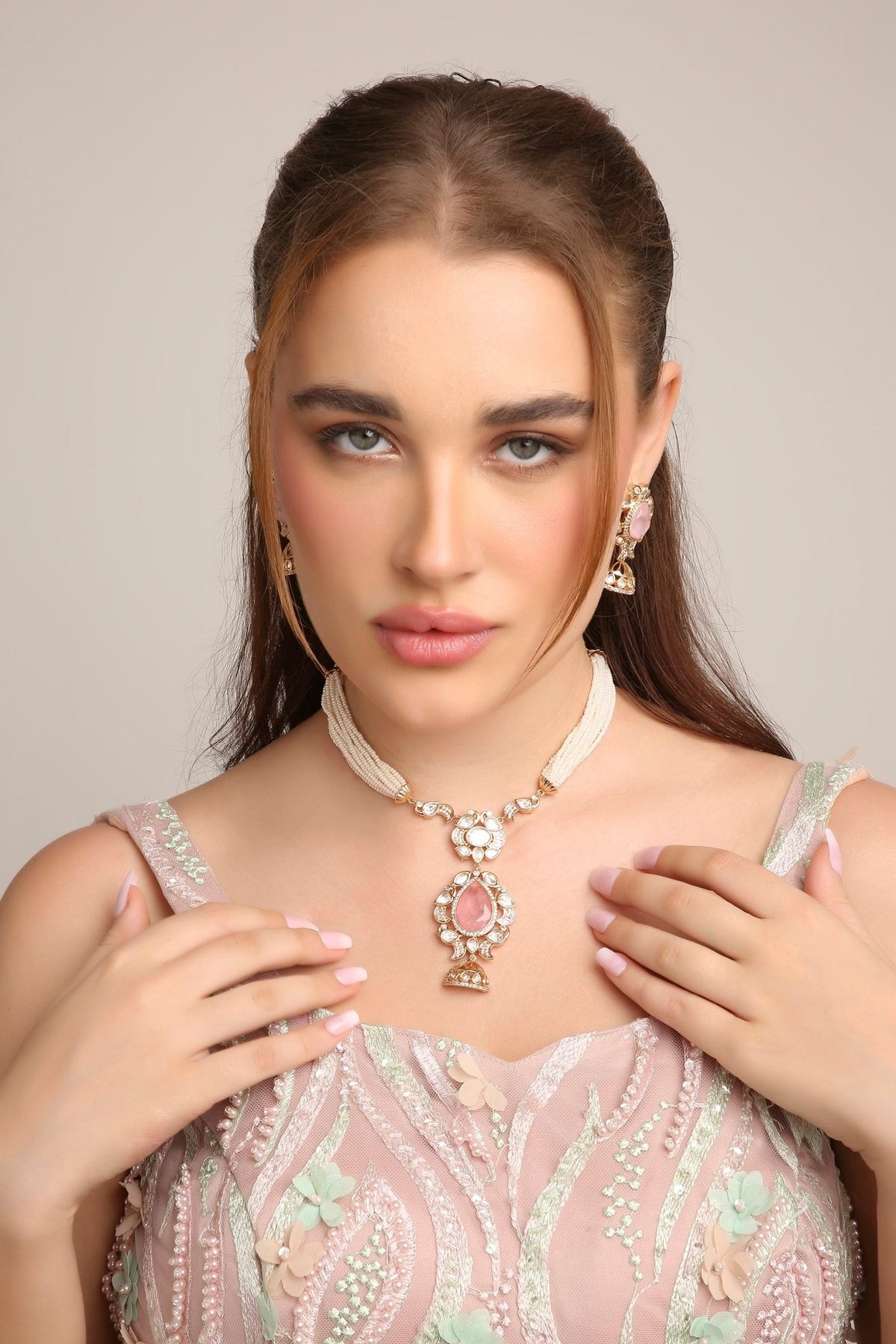 Kundan Necklace 08947 - KRISHNA'S SWETA JEWELLERY