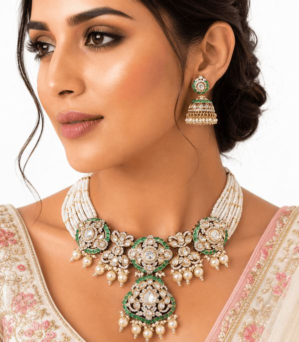 Kundan Necklace 08952 - KRISHNA'S SWETA JEWELLERY