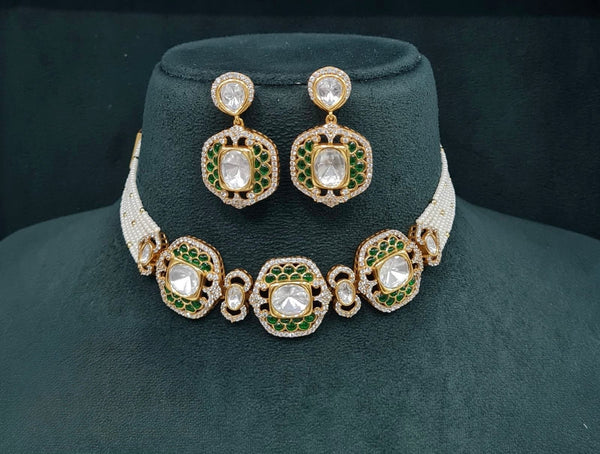 Kundan Necklace 08954 - KRISHNA'S SWETA JEWELLERY
