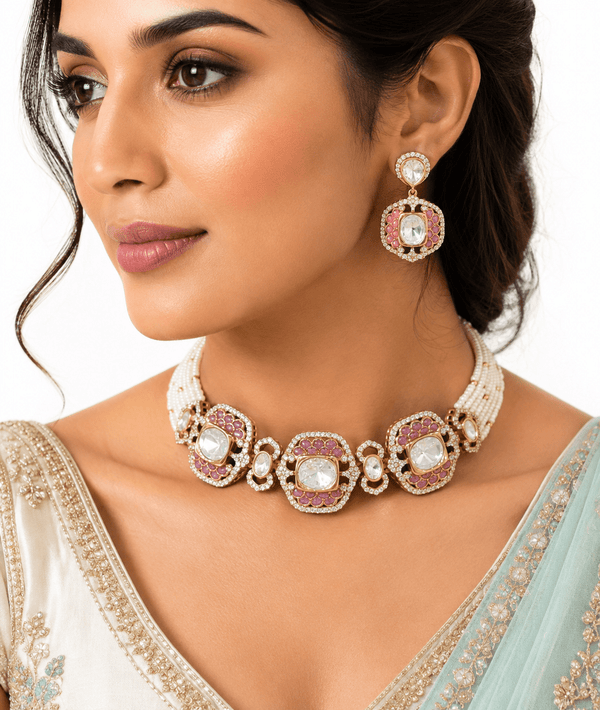 Kundan Necklace 08954 - KRISHNA'S SWETA JEWELLERY