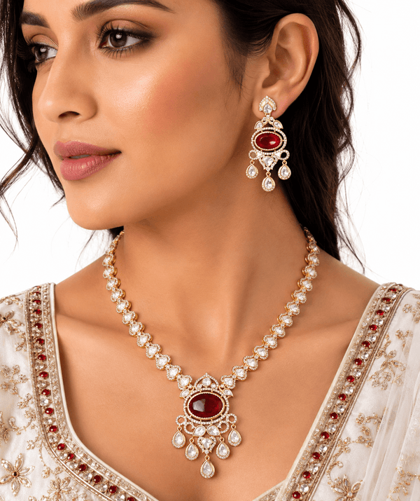 Kundan Necklace 08960 - KRISHNA'S SWETA JEWELLERY