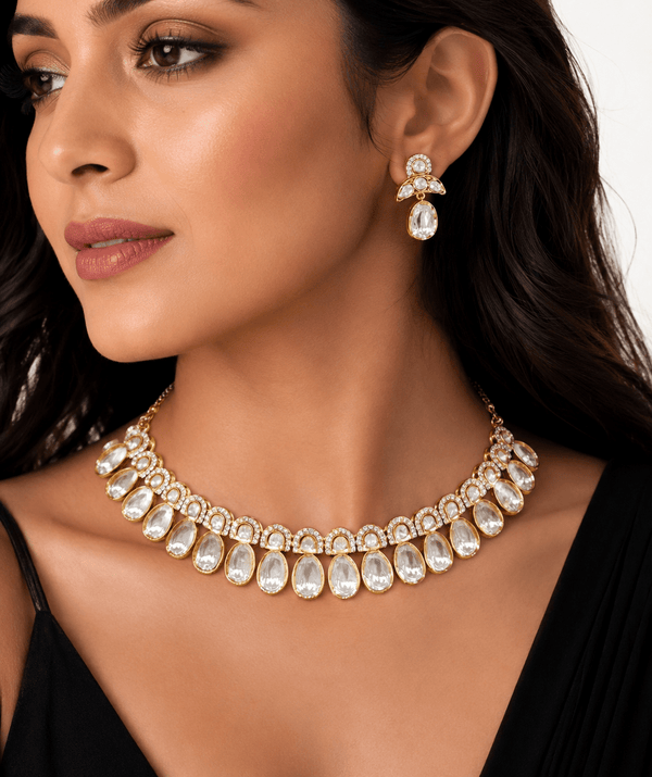 Kundan Necklace 08994 - KRISHNA'S SWETA JEWELLERY