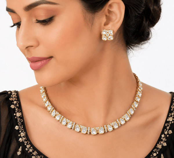 Kundan Necklace 09259 - KRISHNA'S SWETA JEWELLERY