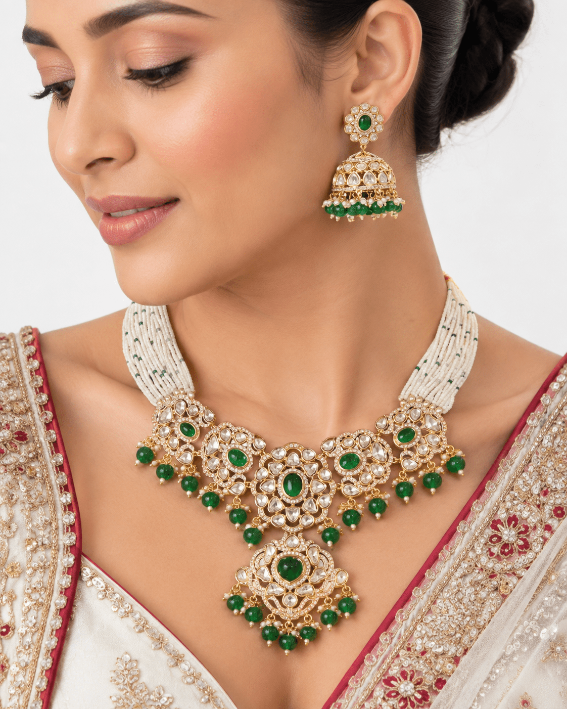 Kundan Necklace 09261 - KRISHNA'S SWETA JEWELLERY