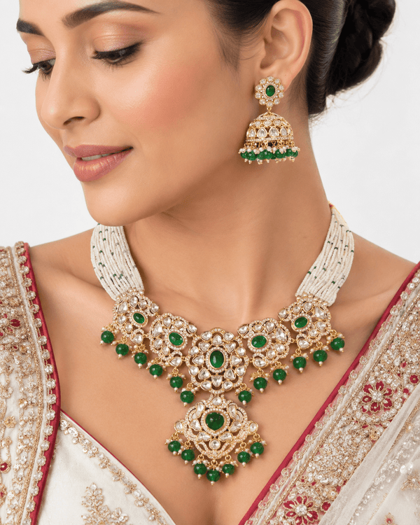 Kundan Necklace 09261 - KRISHNA'S SWETA JEWELLERY