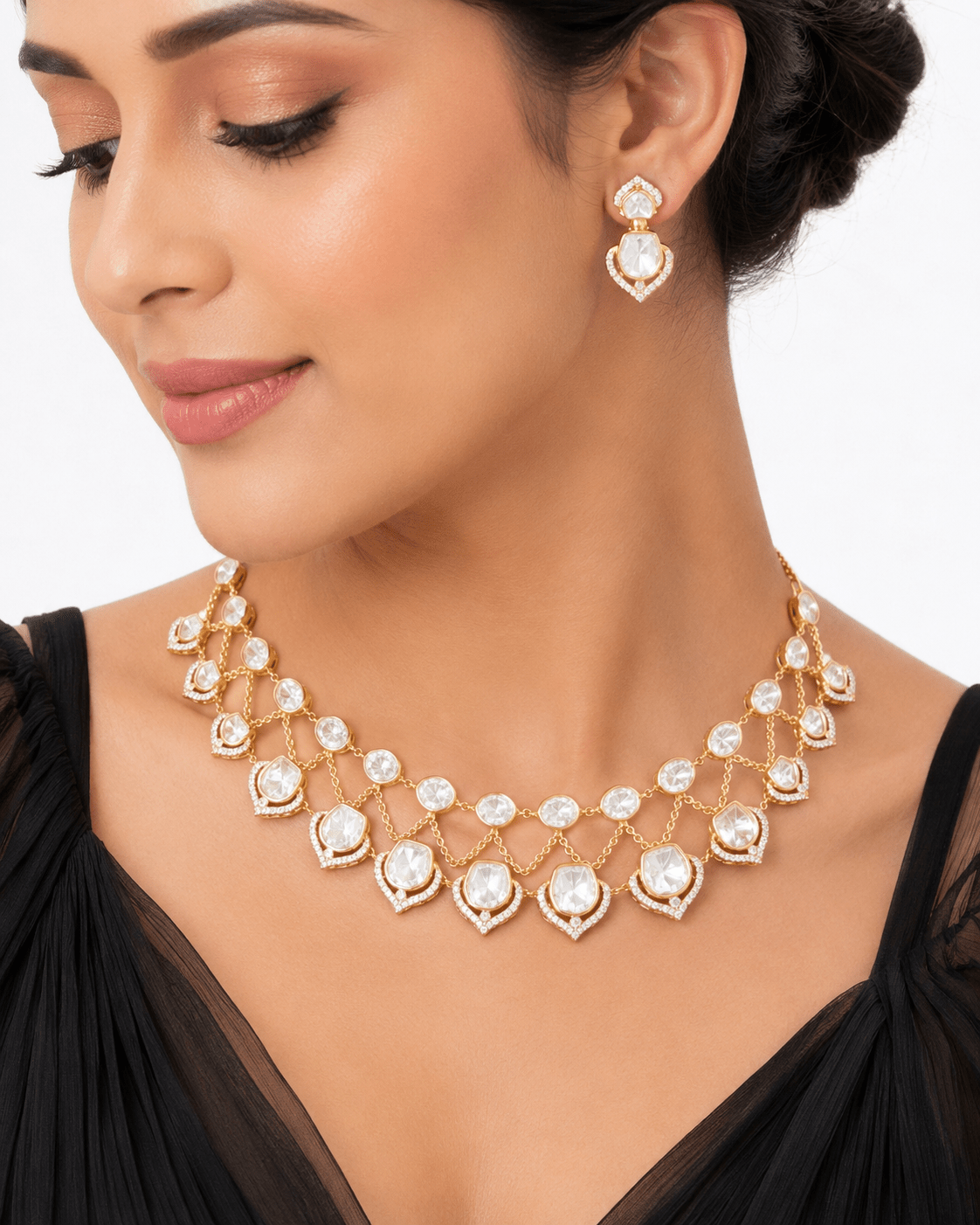 Kundan Necklace 09264 - KRISHNA'S SWETA JEWELLERY