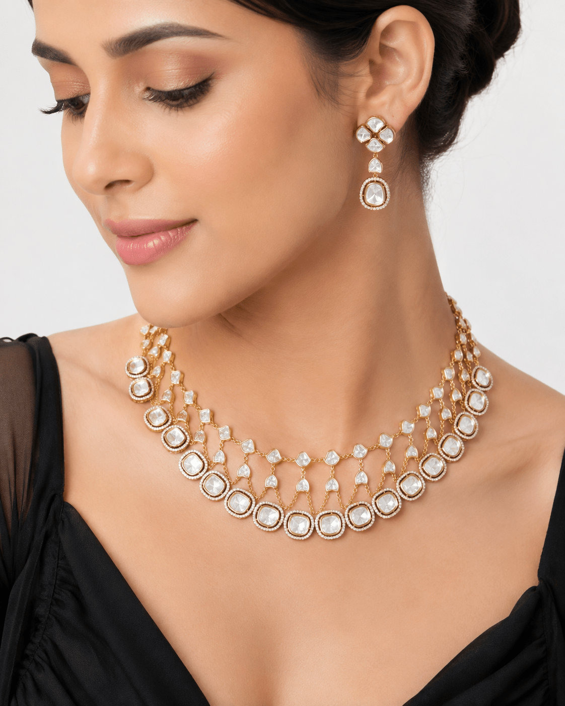 Kundan Necklace 09265 - KRISHNA'S SWETA JEWELLERY